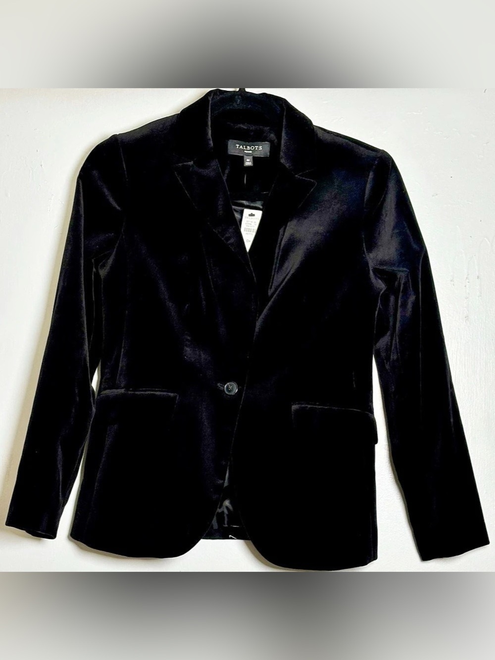 Talbots Velvet Blazer Petite Black Size 0P NWT